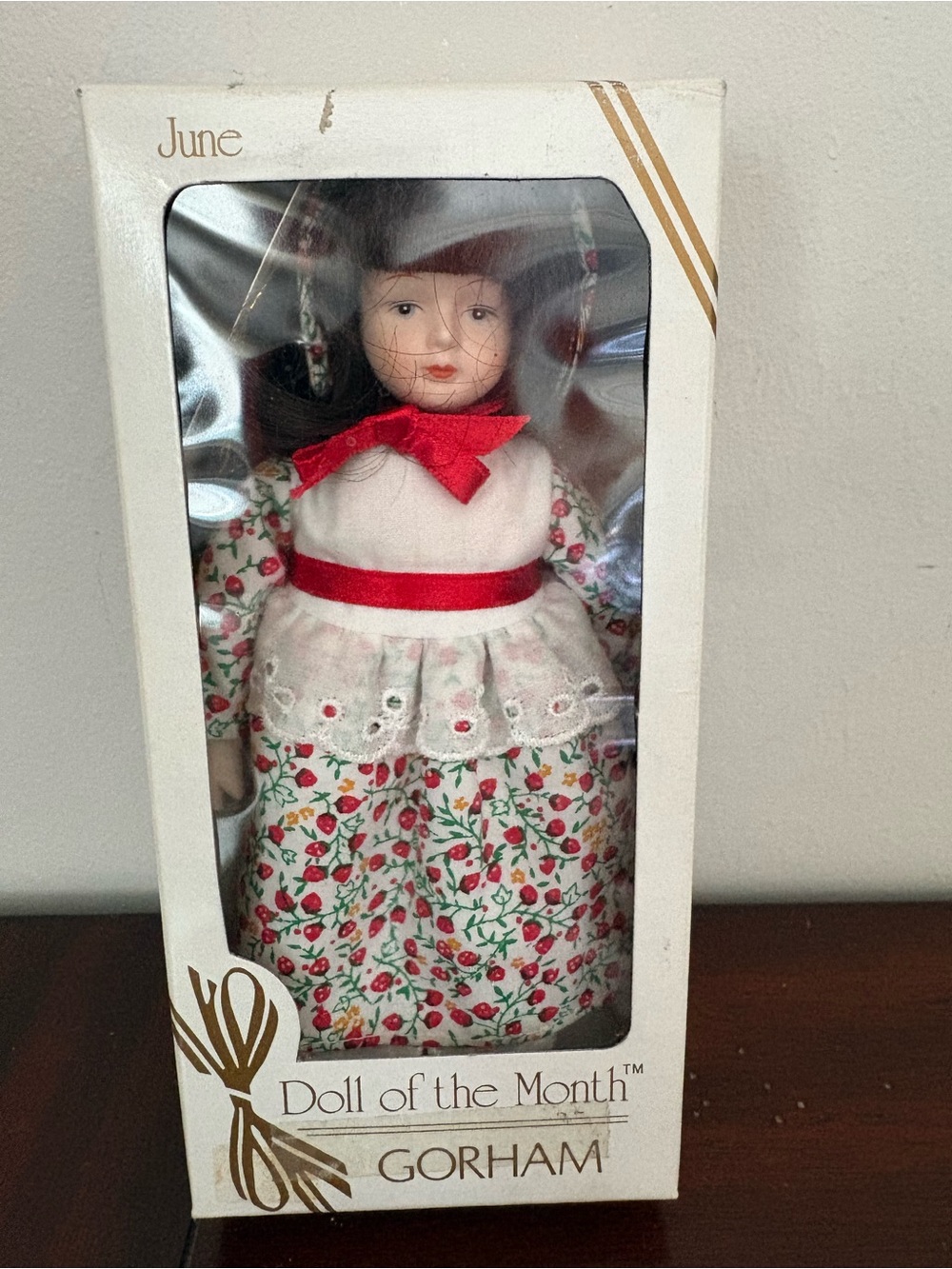 Gorham Doll Of The Month “June” 1985 Porcelain NIB